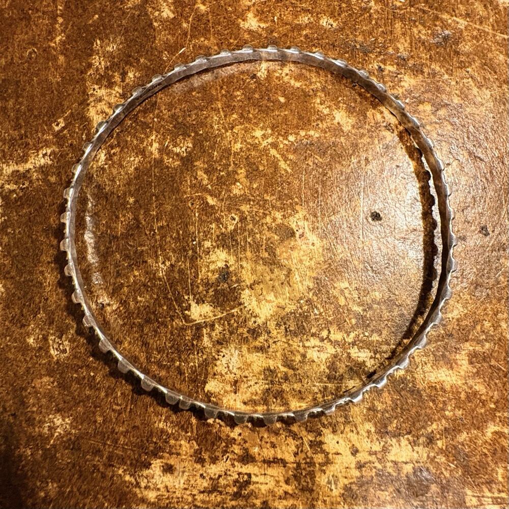 Sterling Silver Decorative Pattern Bangle Bracelet Vintage - Picture 6 of 8